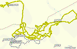 Game drives in Samburu (yellow) and Buffalo Springs (white). (This map does not contain the arriving and departing tracks.)
