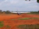 Cessna Caravan takes off from a bush airfield